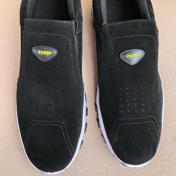 ZUODI Casual Loafers Breathable Flock Light Weight Slip On Black Shoes 12 - Picture 3 of 16